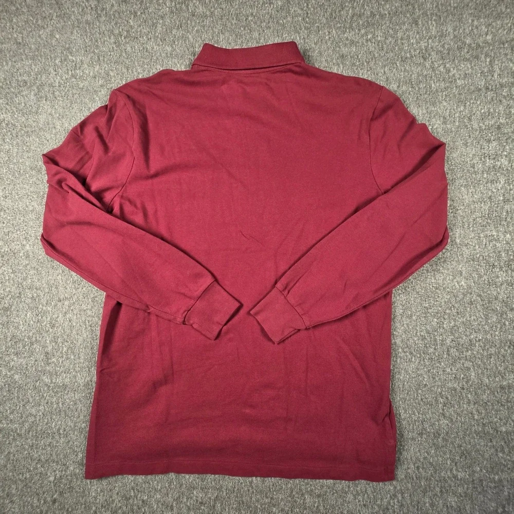 Polo Ralph Lauren Long Sleeve Polo Shirt Mens Medium Burgundy Red Preppy